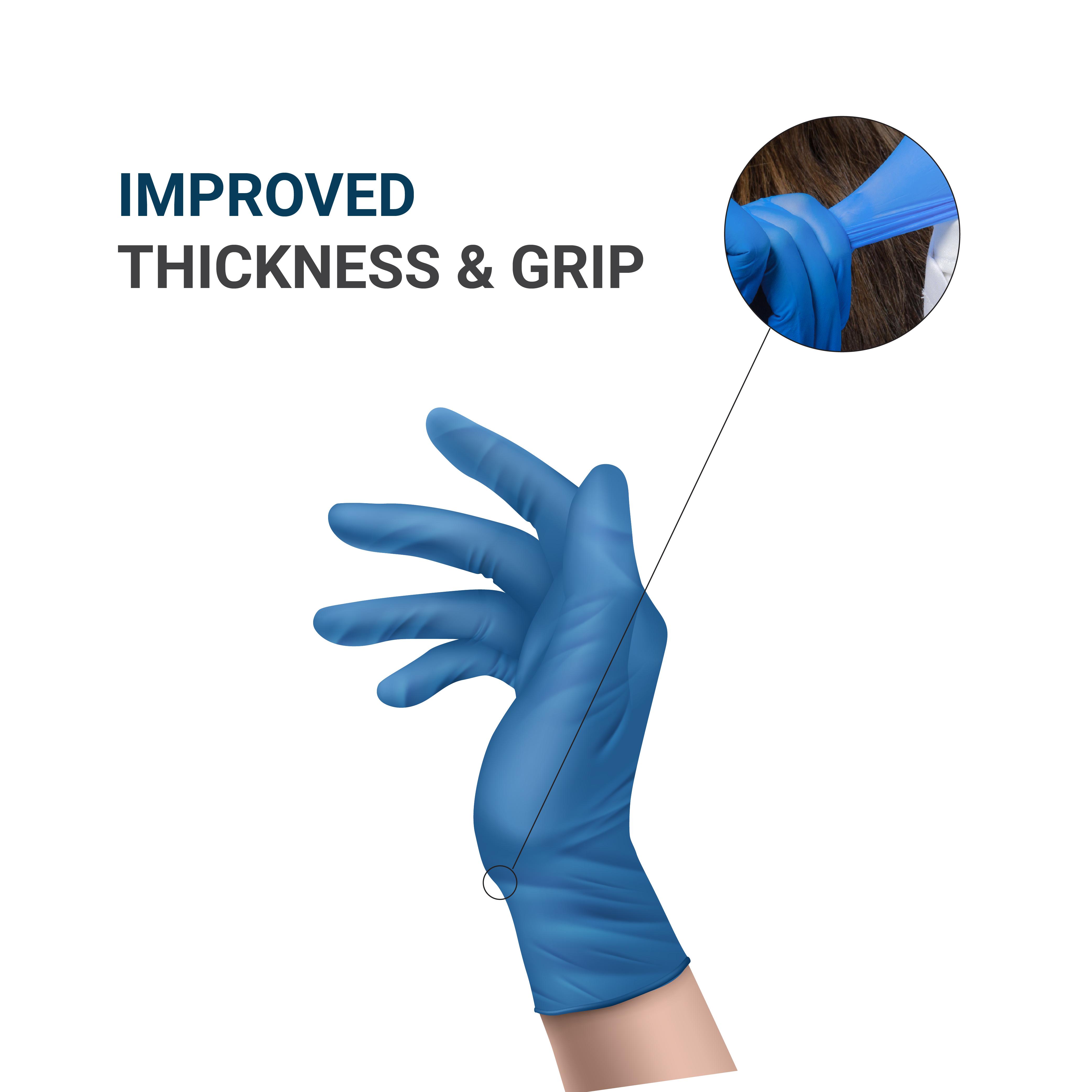 Disposable Powder Free Hand Gloves Blue Vinyl Large